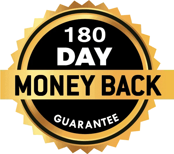 180 day money back guarantee badge
